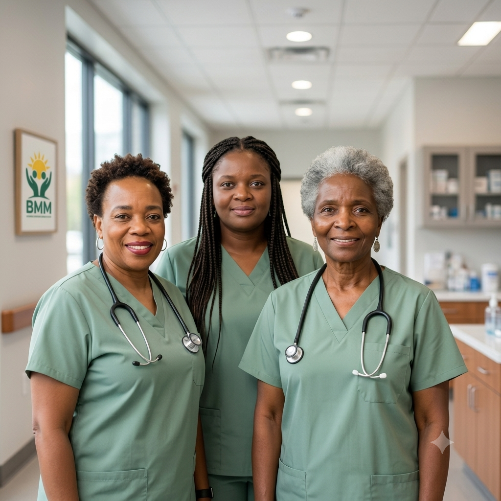 Sister Barley, Sister Matokgo and Precious - BMM Health